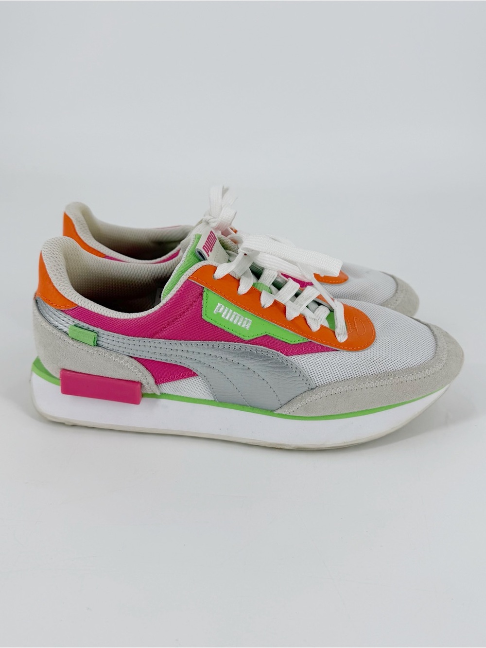 Puma Future Rider Sneakers Vibrant Multicolored Neon Play Size 6.5